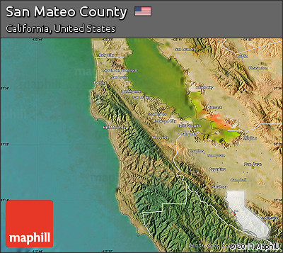 Satellite Map of San Mateo County