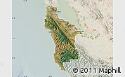Satellite Map of San Mateo County, lighten