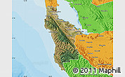 Satellite Map of San Mateo County, political outside