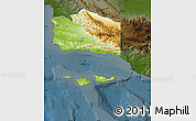 Physical Map of Santa Barbara County, darken