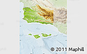Physical Map of Santa Barbara County, lighten