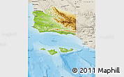 Physical Map of Santa Barbara County, shaded relief outside