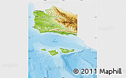 Physical Map of Santa Barbara County, single color outside