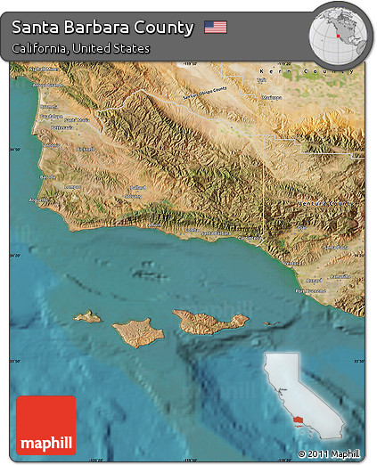 Satellite Map of Santa Barbara County