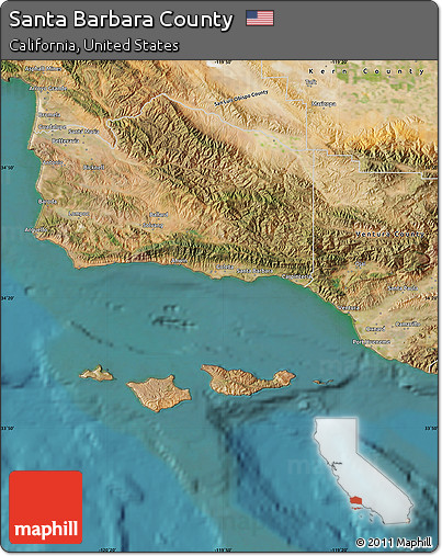 Satellite Map of Santa Barbara County