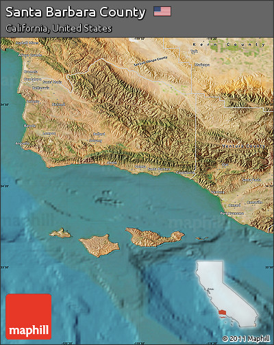 Satellite Map of Santa Barbara County