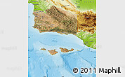 Satellite Map of Santa Barbara County, physical outside