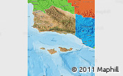 Satellite Map of Santa Barbara County, political outside
