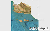 Satellite Map of Santa Barbara County, single color outside