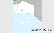 Gray Simple Map of Santa Barbara County