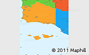 Political Simple Map of Santa Barbara County
