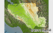 Physical Map of Santa Clara County, darken