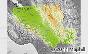 Physical Map of Santa Clara County, desaturated