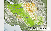 Physical Map of Santa Clara County, semi-desaturated