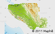 Physical Map of Santa Clara County, single color outside