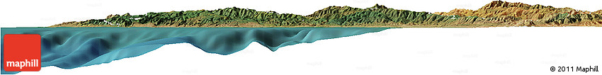 Satellite Horizon Map of Santa Cruz County