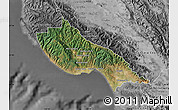 Satellite Map of Santa Cruz County, desaturated