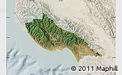 Satellite Map of Santa Cruz County, lighten