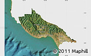 Satellite Map of Santa Cruz County, single color outside