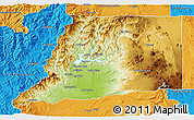 Physical 3D Map of Shasta County, political outside