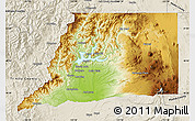 Physical Map of Shasta County, shaded relief outside