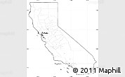 Blank Simple Map of California, cropped outside, no labels