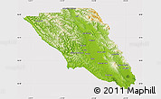 Physical Map of Sonoma County, cropped outside