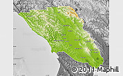 Physical Map of Sonoma County, desaturated
