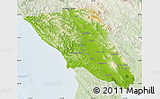 Physical Map of Sonoma County, lighten
