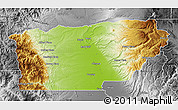 Physical Map of Tehama County, desaturated