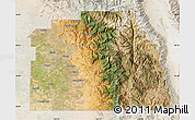 Satellite Map of Tulare County, lighten