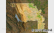 Satellite Map of Yolo County, darken