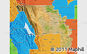 Satellite Map of Yolo County, political outside