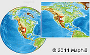 Physical Location Map of ZIP code 00027, highlighted state, within the entire country