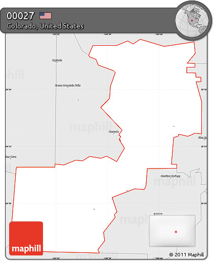 Silver Style Simple Map of ZIP Code 00027