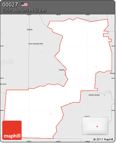 Silver Style Simple Map of ZIP Code 00027