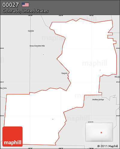 Silver Style Simple Map of ZIP Code 00027
