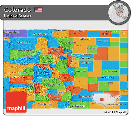 Free Political 3D Map of Colorado