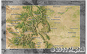 Satellite 3D Map of Colorado, darken, desaturated