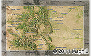 Satellite 3D Map of Colorado, darken, semi-desaturated