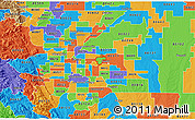 Political 3D Map of ZIP code 80010
