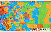 Political 3D Map of ZIP code 80011