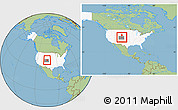 Savanna Style Location Map of ZIP code 80011, highlighted country, highlighted state, within the entire country