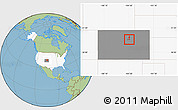 Savanna Style Location Map of ZIP code 80011, highlighted country, highlighted state