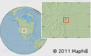 Savanna Style Location Map of ZIP code 80011, hill shading