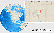 Shaded Relief Location Map of ZIP code 80011