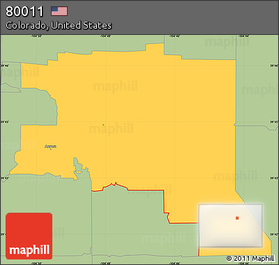 Savanna Style Simple Map of ZIP Code 80011