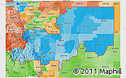 Political Shades 3D Map of ZIP codes starting with 801