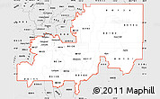 Silver Style Simple Map of ZIP codes starting with 801