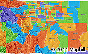 Political 3D Map of ZIP code 80124